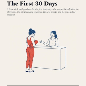 Yoga Studio Front Desk Playbook, New Member Retention Scripts (PDF)