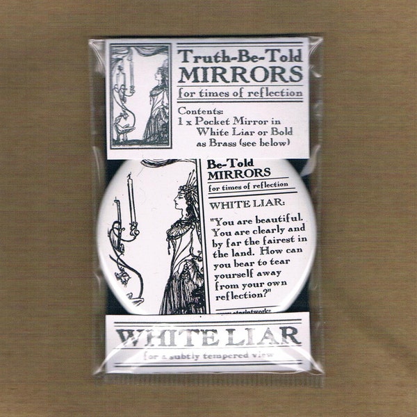 WHITE LIAR Truth-Be-Told pocket mirror - Snow White fairy tale