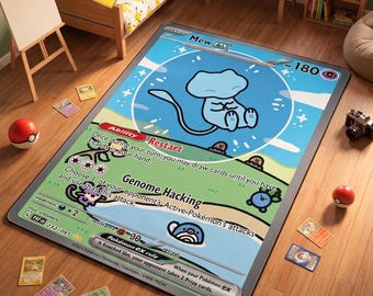 Trading Card Area Rug,3D Anime Art Decor, Custom TCG Inspired Gaming Rug