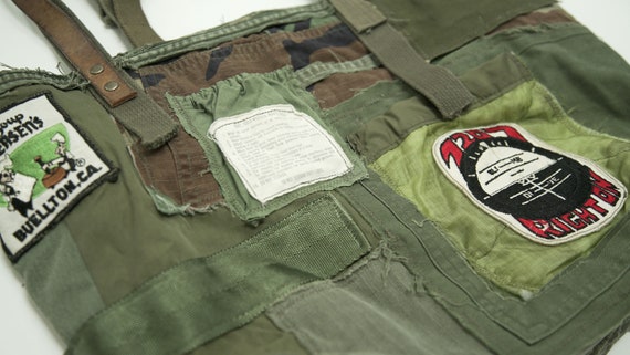 バッグ VINTAGE MILITARY REMAKE BAG Vintage Remake Military Fabric paint Tote Bag