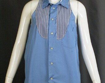 Vintage Remake: Sleeveless Shirt - Blue