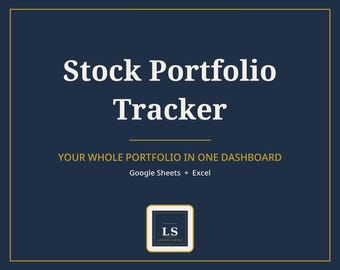 Stock Portfolio Tracker Spreadsheet, Investment Tracker for Google Sheets and Excel, Stock Market Portfolio Dashboard, Digital Download