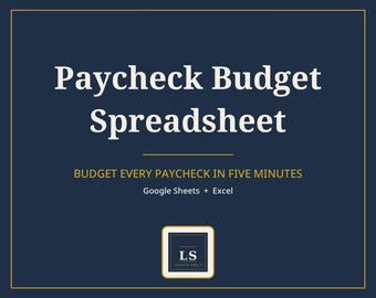 Paycheck Budget Spreadsheet, Biweekly Budget Template for Google Sheets and Excel, Paycheck Budget Planner, Digital Download
