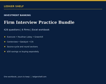 Investment Banking Interview Practice Bundle | 426 Questions | 6 Firms | Excel Workbook