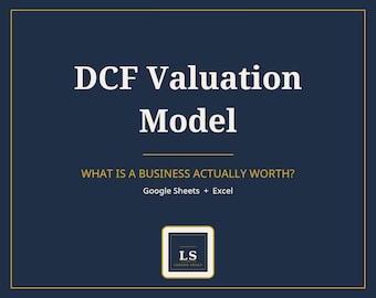 DCF Valuation Model Spreadsheet, Discounted Cash Flow Calculator for Google Sheets and Excel, Stock Valuation, Digital Download