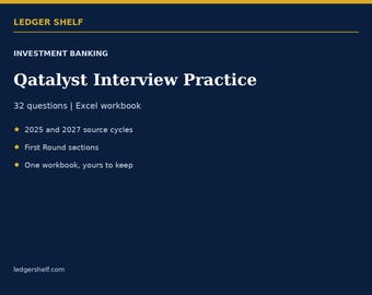 Qatalyst Investment Banking Interview Practice | 32 Questions | Round-by-Round Excel Guide