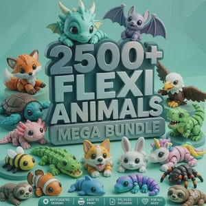 Può includere: Una collezione di statuette di animali articolate tra cui un drago, un pipistrello, una volpe, una tartaruga, un axolotl, un'ape, un coccodrillo, un corgi, un coniglio, un unicorno, un ragno, un bradipo, un pesce e un'aquila.