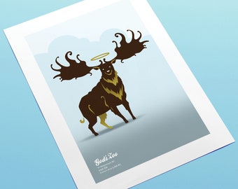 God’s Zoo: Irish Elk - A3 Art Print