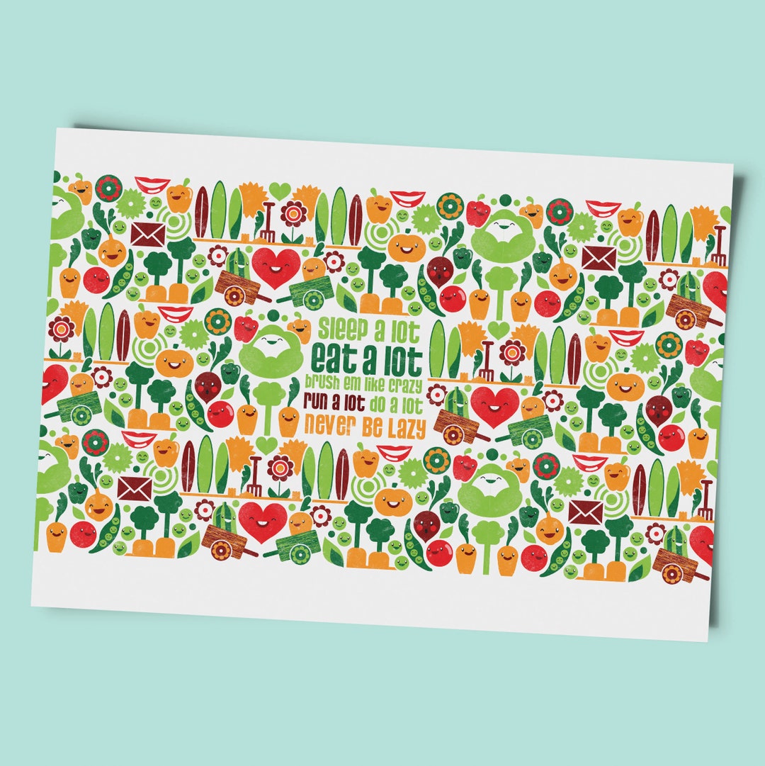 Vegetables Beach Boys Inspired Design A3 Print Etsy