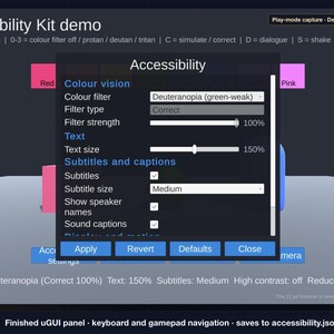 Unity 6 PC Accessibility Kit: Colorblind Filters, Text Scaling, Subtitles (C# Source) image 2
