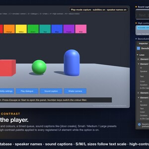 Unity 6 PC Accessibility Kit: Colorblind Filters, Text Scaling, Subtitles (C# Source) image 5