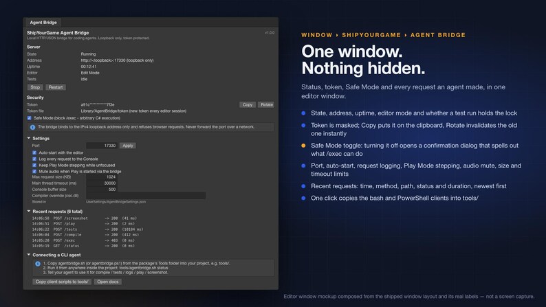 Unity Agent Bridge: Terminal Coding Control for Unity Editor (C# Source) image 3