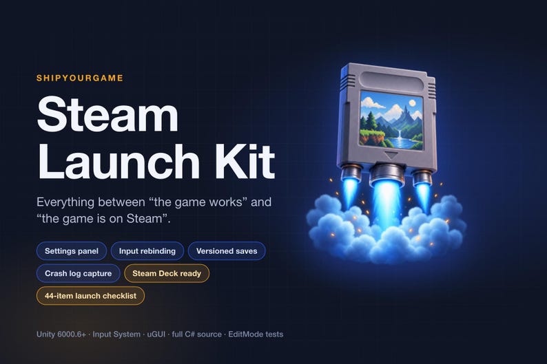 Unity Steam Launch Kit: Einstellungen, Eingabe, Speichern, Absturzprotokollierung (C#) Bild 6