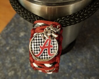 RTIC/YETI Tumbler Handle in Alabama colors with tag and charms