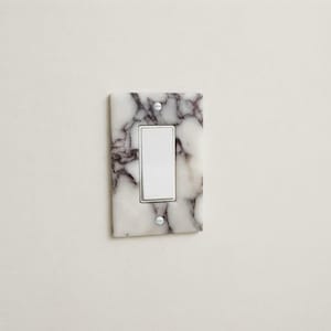 Natural Viola Marble Light Switch Cover, 1 Gang Decora Wall Plate