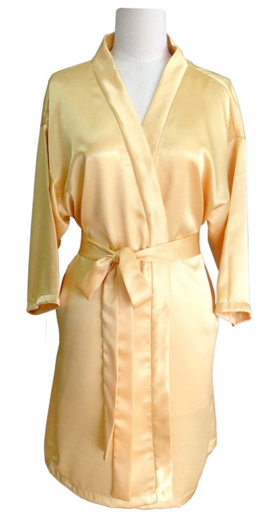 Gold Satin Robe Bridal party robes Sleepwear Maid of honor Spa Etsy