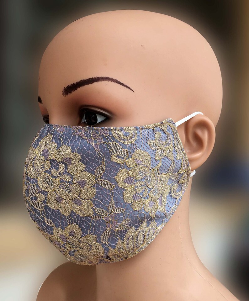 Set of 3 Lace mask Face mask Wedding mask Washable Ladies Etsy