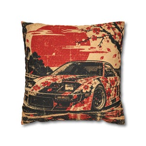 Vintage 80s JDM Drift Car Pillow Cover