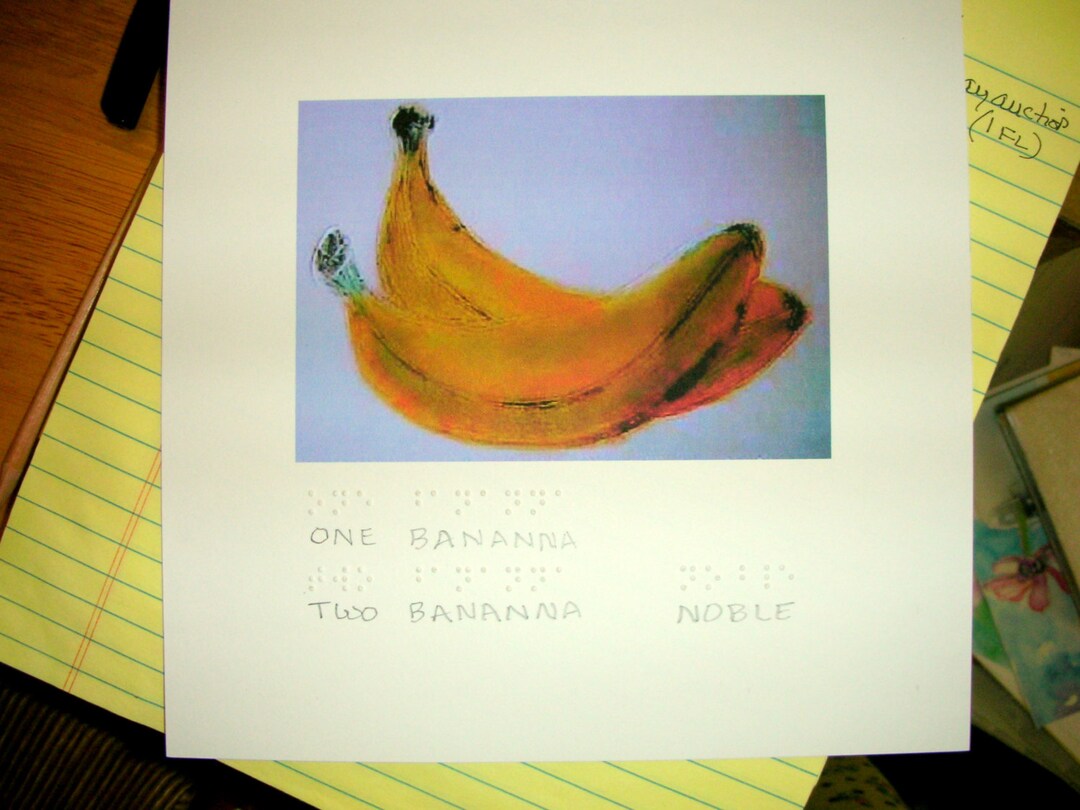 One Banana Two Banana With Braille Etsy