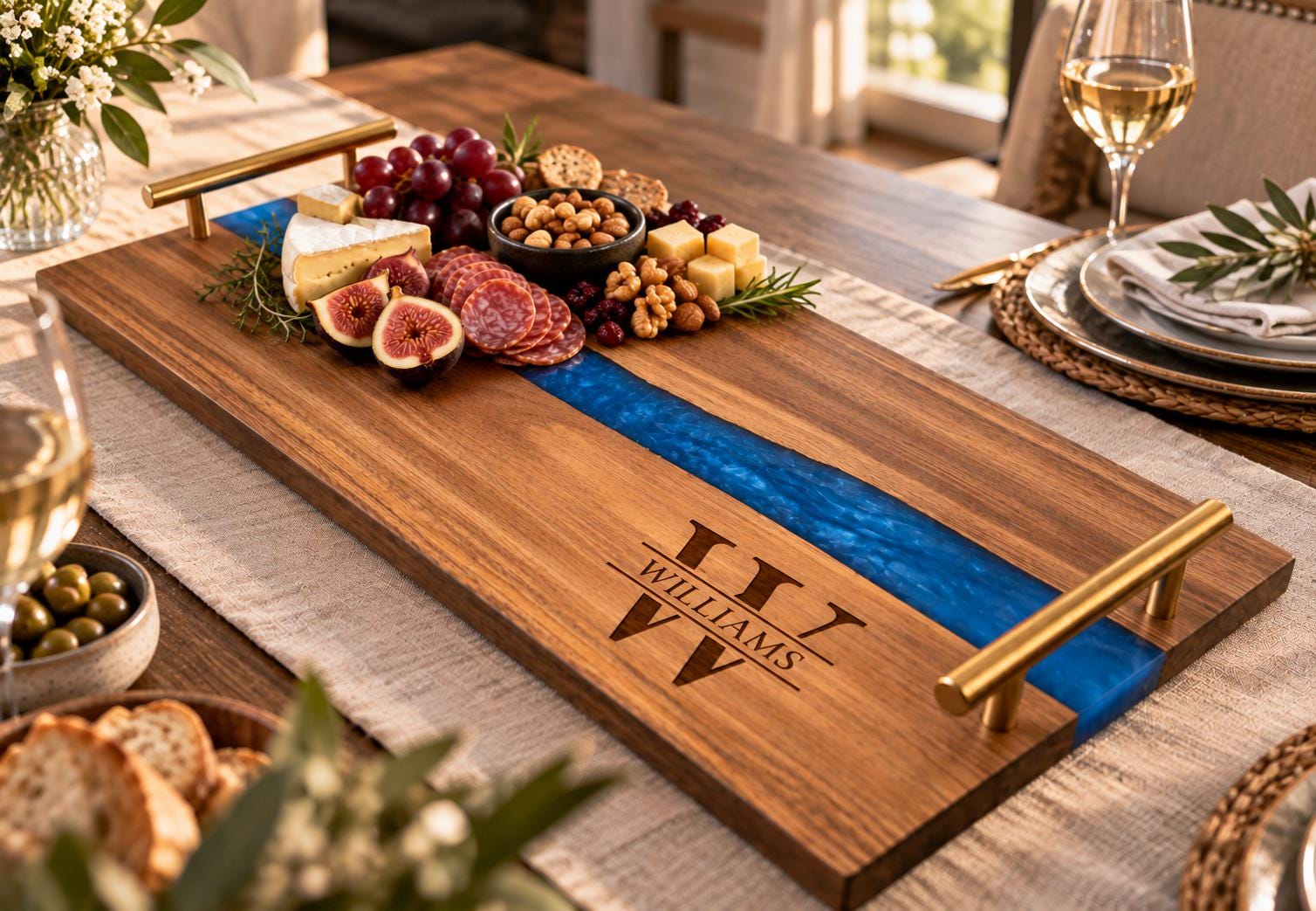 Blue Epoxy Resin Cutting Board - Etsy