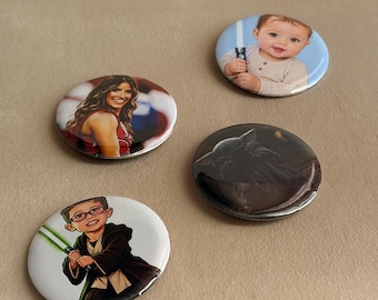 Custom photo button pin 2.25in