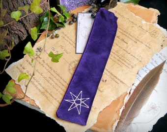 Wand bag hand made cotton velvet Fairy Star Design Witchcraft Altar tool Pagan Wicca