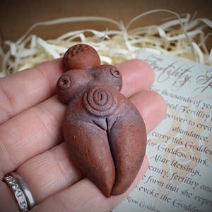 Spiral Clay Goddess Fertility Altar Piece handmade gift witchcraft Pagan Wicca