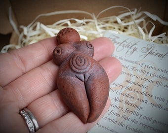 Spiral Clay Goddess Fertility Altar Piece handmade gift witchcraft Pagan Wicca