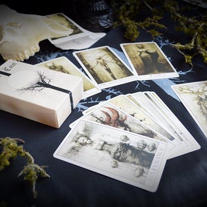 Baraja de cartas del Tarot de terror gótico 78 cartas Adivinación Brujería Herramienta de altar Pagano Wicca