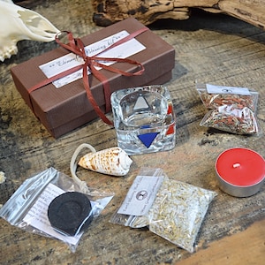 Elemental Offering Bowl set incense candle Pagan Wiccan Witchcraft Gift