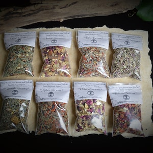 Sabbat Incenses Wicca Pagan Witchcraft Altar hand blended grain Samhain Yule Ostara Beltane  Litha Lughnasadh Mabon Imbolc