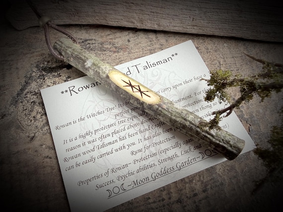 Rowan Wood Protection talisman viking bind Rune Witchcraft witches Wicca Pagan Yule Tree decoration Gift
