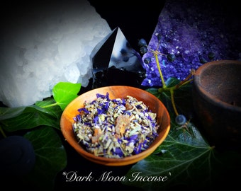 Incenso Dark Moon em grãos, Wiccan Pagan Witchcraft, mistura feita à mão, feitiços, ervas, resinas