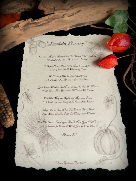 Witches Samhain Blessing Poem A4 Poster On Parchement Paper Etsy
