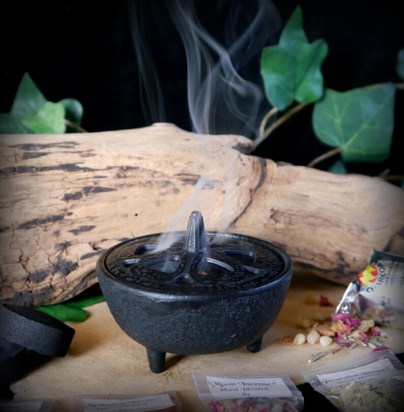 Cast Iron Incense Burner Witches Altar Samhain Halloween Yule Etsy