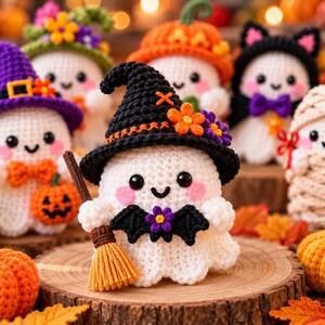 Little Boo crochet pattern: plush Halloween ghost amigurumi trio PDF
No Sew MINI Ghosts Wearing Hats 13 in 1 PATTERN BUNDLE (no sew ghost crochet pattern, no sew halloween crochet pattern, crochet ghost)