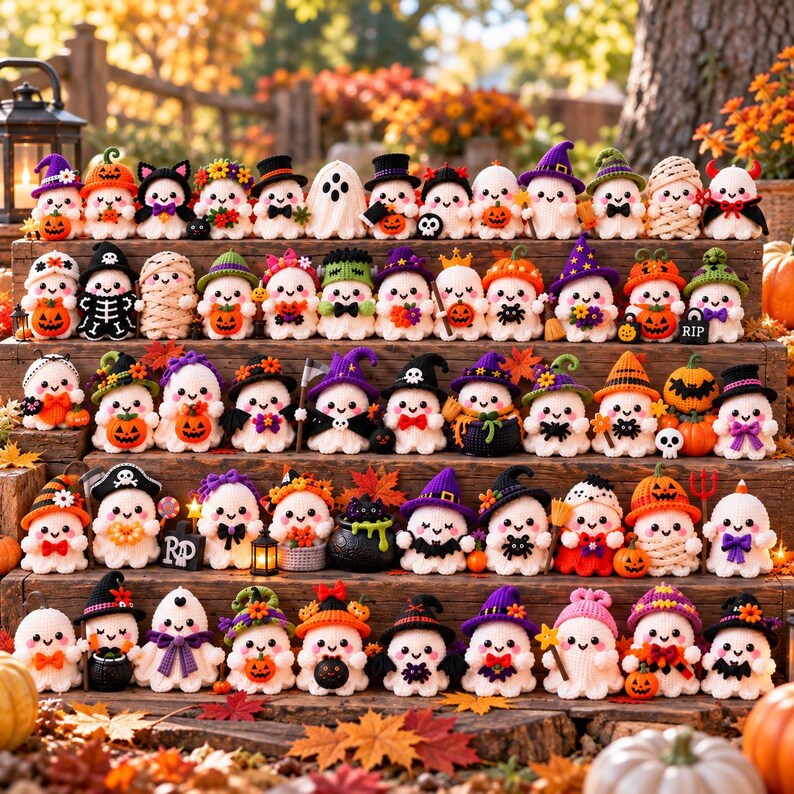 Cute Witchy Ghost Halloween Bundle Crochet Pattern, Ghost Amigurumi Pattern, Plushie Pattern For Beginners, 2 in 1 Bundle PDF Pattern