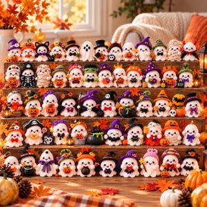Paquete de patrones de fantasmas a crochet, 24 patrones de amigurumi de Halloween, fantasma adorable y espeluznante en PDF, decoraciones de crochet para Halloween imagen 4