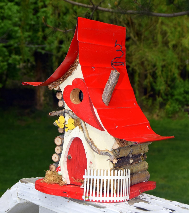 Birdhouse, Valentine Bird house, Outdoor Birdhouse, functional birdhouse, Love Shack, valentine gift, custom birdhouse, gift image 6