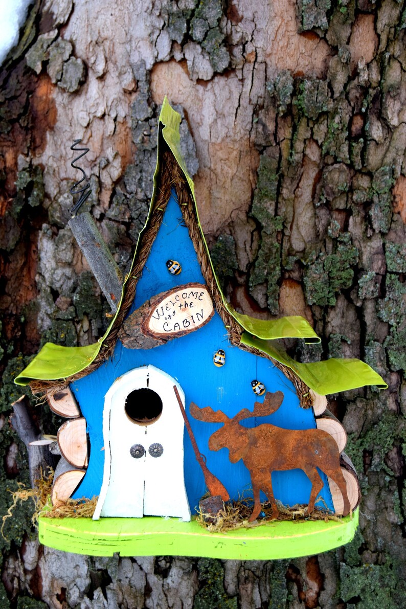 Birdhouse Bird House Hunting Cabin Moose Creek Cabin Etsy