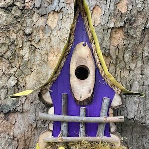 Bird House, functional and decorative birdhouse, unique and whimsical Birdhouse in color options, garden art, gift, garden decor image 6