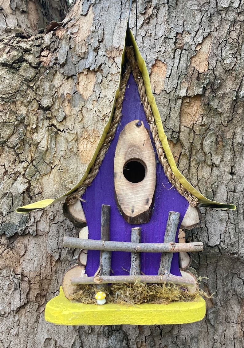 Bird House, functional and decorative birdhouse, unique and whimsical Birdhouse in color options, garden art, gift, garden decor image 6