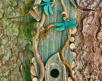 Birdhouses, birdhouse, dragonflies, dragonfly, garden art, gift, bird house