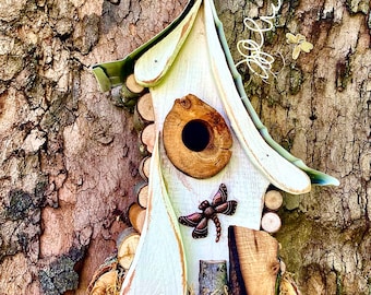 Birdhouse, bird house, dragon fly, unique birdhouse, functional birdhouse, dragonflies, garden art, garden art, gift