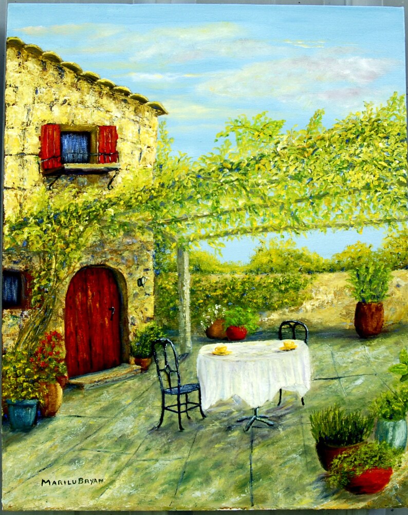 Original Art Coffee on the Veranda Limited Edition Etsy