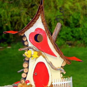 Birdhouse, Valentine Bird house, Outdoor Birdhouse, functional birdhouse, Love Shack, valentine gift, custom birdhouse, gift image 4