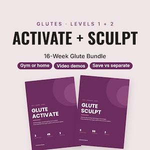 Paquete de programa de glúteos en PDF, plan de entrenamiento de glúteos de 16 semanas para principiantes e intermedios, para gimnasio o casa, entrenamiento de glúteos, demostraciones en video.