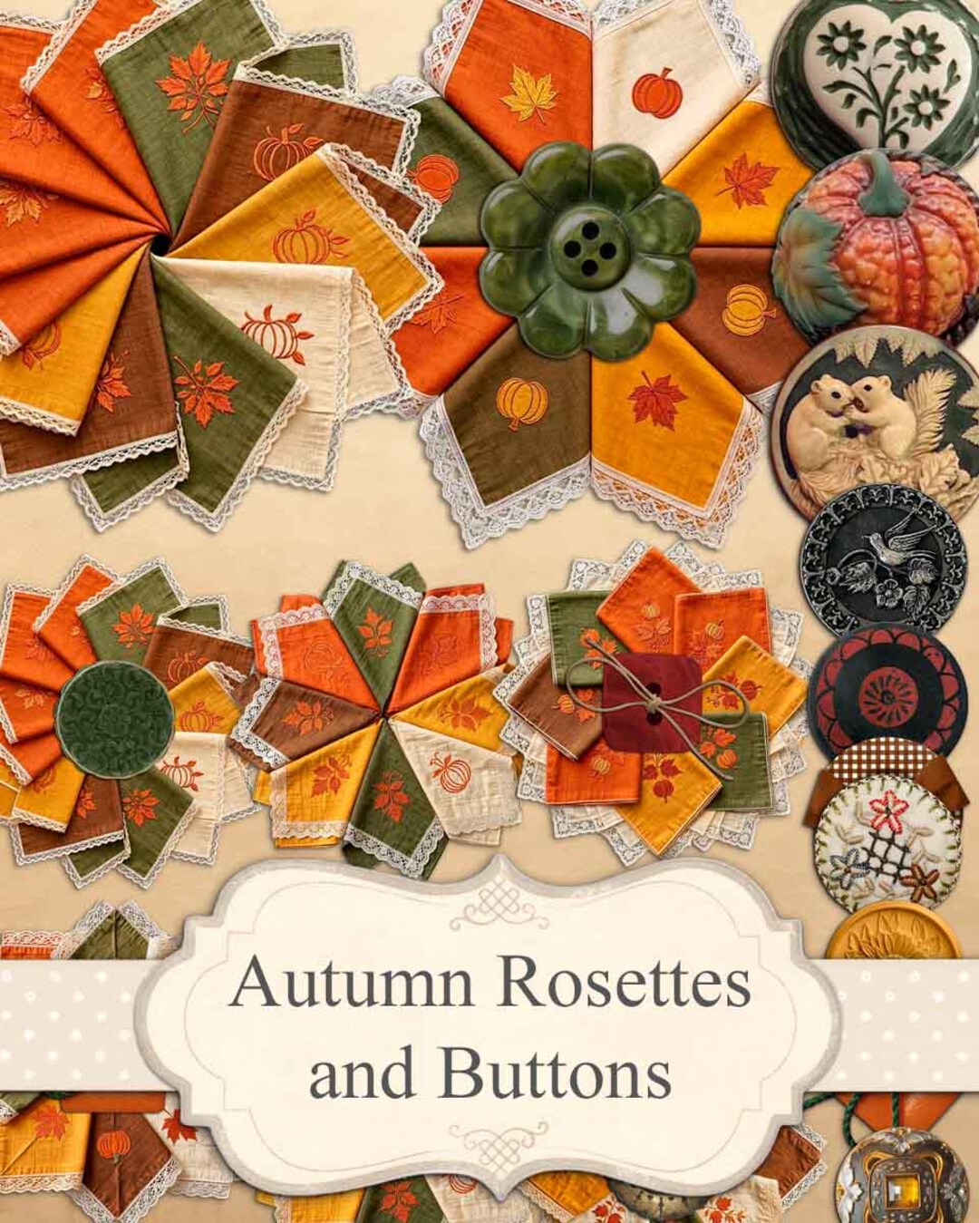 Fall Junk Journal Kit, Autumn Doilies Scrapbooking Ephemera, Primitive ...