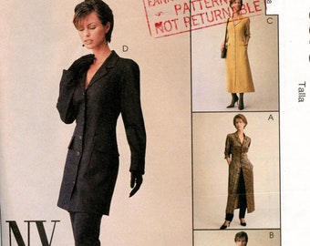 Womans NY Jacket, Dress and High waisted Pants Sewing Pattern - Semi fitted dress - Size 10 12 14 McCalls 9075 UNCUT