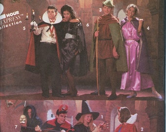 Quick 2hr Adult Costume Pattern - Strega, Dracula + Vampira, Robin hood + Maid Marion Costume, Grim Reaper, Devil - Simplicity 8010 UNCUT